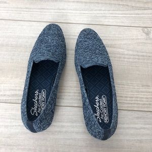 Sketchers Memory Foam Knit Loafer Blue Gray